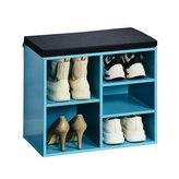 KESPER Botník s lavicí tyrkysový 51,5 x 48 x 29,5 cm