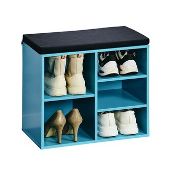 KESPER Botník s lavicí tyrkysový 51,5 x 48 x 29,5 cm