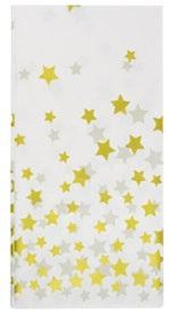 Obrus złote gwiazdki biały