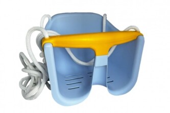 Houpačka Baby modrá plast 31x30x25cm nosnost 25kg v síťce 12m+