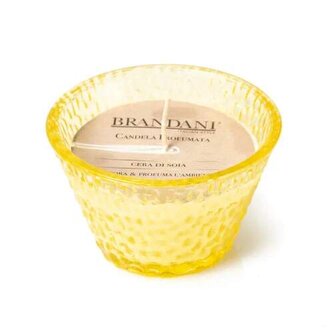 Vonná sojová svíčka ve skle LOVE žlutá Brandani