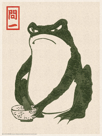 Plakát, Obraz - Japanese Grumpy Toad, 45 × 60 cm