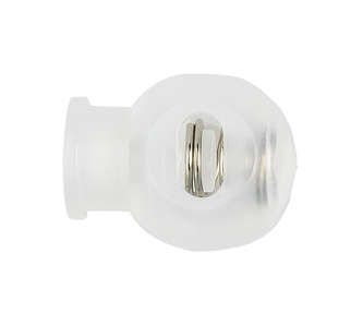 Brzdička jednošňůrová - sada 6 ks - Brzdička bílá průhledná - 2x1,5 cm, průměr otvoru 6mm