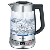 Rychlovarná konvice Severin, WK 3480, 2v1, s čajovarem, nastavitelné stupně teploty, LED displej, funkce ohřevu, kapacita 1,7 L vody, 1,5 L čaje, 3000 W