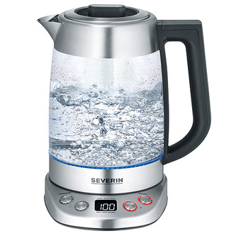 Rychlovarná konvice Severin, WK 3480, 2v1, s čajovarem, nastavitelné stupně teploty, LED displej, funkce ohřevu, kapacita 1,7 L vody, 1,5 L čaje, 3000 W