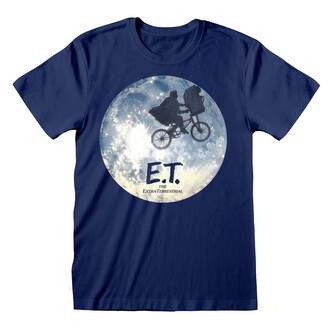 Pánské tričko ET|E.T. Mimozemšťan: Moon Ride Silhouette (2XL) modrá bavlna