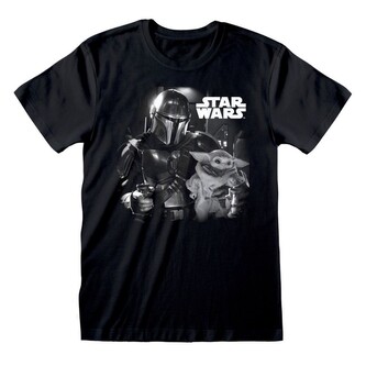Pánské tričko Star Wars|Hvězdné války TV seriál The Mandalorian: Photo (2XL) černé bavlna