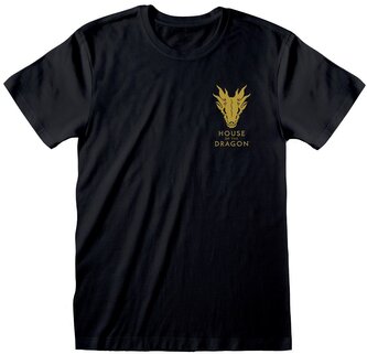 Pánské tričko House Of The Dragon|Rod draka: Emblem (S) černá bavlna