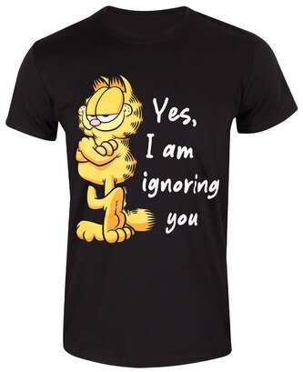 Pánské tričko Garfield: Ignorování (M) černá bavlna