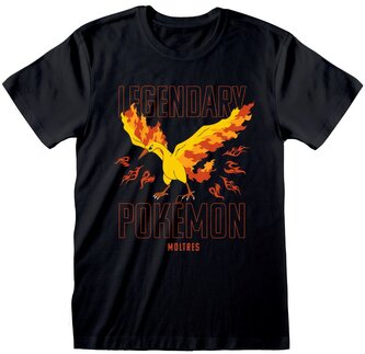 Pánské tričko Pokémon: Legendary Moltres (S) černá bavlna