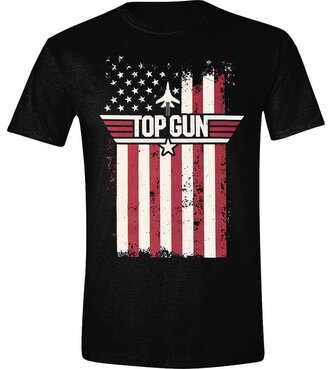 Pánské tričko Top Gun: Distressed Flag (2XL) černé bavlna