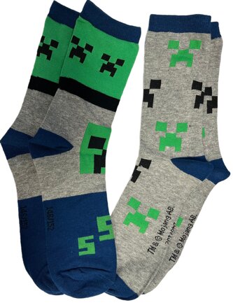 Dětské ponožky Minecraft: Ikony Creeper set 2 párů (EU 21-22)