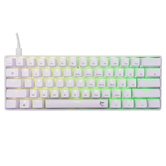 White Shark herní mechanická klávesnice SHINOBI 2 , US layout,červený switch, bílá (GK-4211)