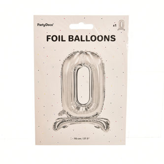Stojący balon foliowy 0 70cm srebrny