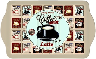 Plastový servírovací tác Vintage Coffee
