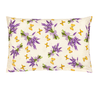 Povláček krepový - Levandule smetanová, fialová - 40x60cm na zip ( pouze povlak )