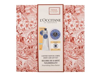 L'Occitane Shea Butter tělový krém Shea Butter Ultra Rich Body Cream 200 ml + krém na ruce Shea Butter Hand Cream 150 ml + tuhé mýdlo Shea Milk Extra Rich Soap 100 g