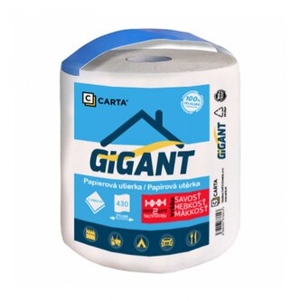 Papírová utěrka CARTA Gigant 2 vrstvy, návin 90 m, 430 útržků, výška 22,7 cm