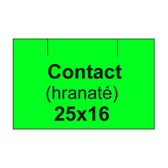Etikety cen. CONTACT 25x16 hranaté - 1125 etiket/kotouček, zelené