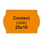Etikety cen. CONTACT 25x16 oblé - 1125 etiket/kotouček, oranžové