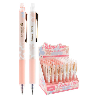 Roller gelový/gumovací M&G iEraseSakura time, hrot 0,5 mm, modrá náplň