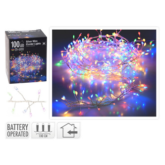 Svítící řetěz 100 mikrodiod - barevný, délka 1 m