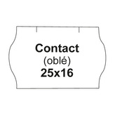 Etikety cen. CONTACT 25x16 oblé - 1125 etiket/kotouček, bílé