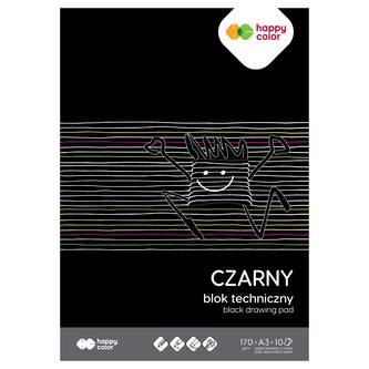 Technický zápisník A3 /10 listů Happy Color - černý