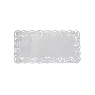 Dekoračná krajka (PAP) hranatá biela 34 x 26 cm [100 ks]