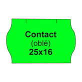 Etikety cen. CONTACT 25x16 oblé - 1125 etiket/kotouček, zelené