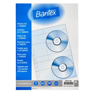 Obal prospektový Bantex na 2 ks CD, 25,6 x 32,9 cm