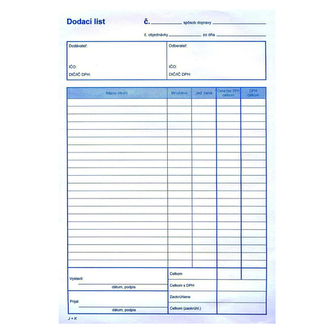 Dodací list s DPH A4, samoprepis (8) / OMI 652
