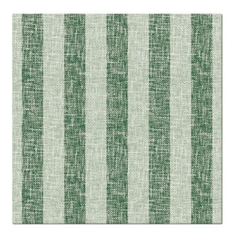 Obrúsky PAW AIRLAID L 40x40cm Linen Stripes Green