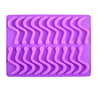 FORMA SILIKONOVÁ NA ČERVY 20KS S PIPETOU, RŮŽOVÁ