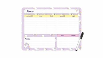 Planer magnetyczny tygodniowy unicorn 25x35cm