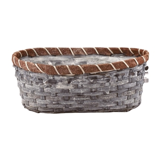 proutěný koš šedý 31 x 17 cm