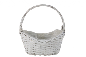 proutěný koš bílý s uchem