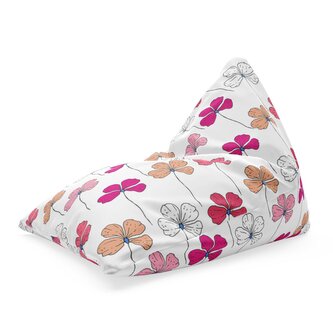 Sedací vak Triangl Růžové kvítí: 120 x 100 x 100 cm