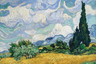 Plakát, Obraz - Wheatfield with Cypresses, 1889, Vincent van Gogh, 91.5 × 61 cm
