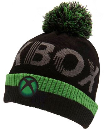 Zimní kulich pro mládež Xbox: Text a tkané logo (univerzální) černý akryl