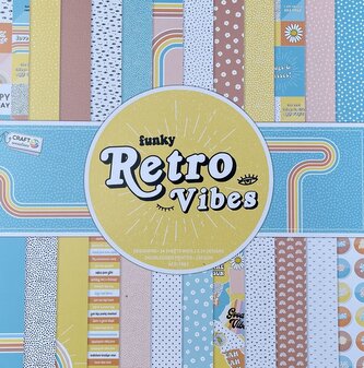 Designový papír 30,5 x 30,5 cm, 240 g/m², 24 listů-  Retro Vibes