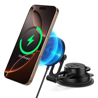 Spigen OneTap Pro 4 MagSafe Car Mount Charger, black - Wireless / Dashboard / Windshield