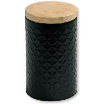 Skladovací nádoba, Ø 11 cm, kovová, černá KESPER 38246