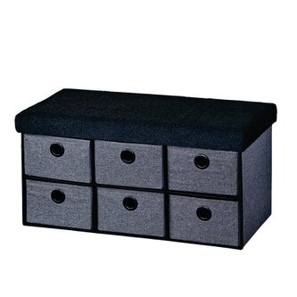 Čalouněná komoda, 6 přihrádek, 76 x 38 x 38 cm, tmavě šedá KESPER 15953