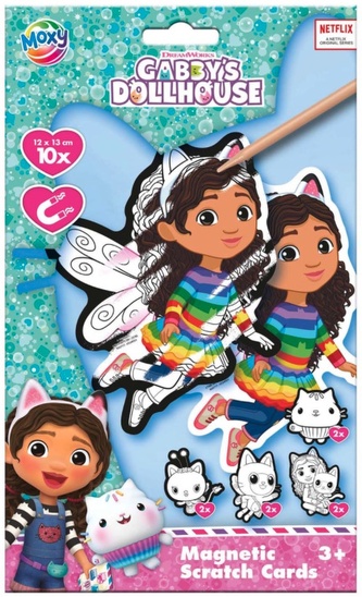 Škrabací obrázky s magnetky, 10 ks - Gábinin kouzelný domek, Gabby's dollhouse