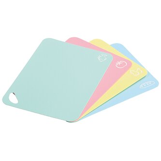 Prkénka na krájení 4 ks, 38 x 29 x 0,2 cm, plast, pastelová KESPER 30590