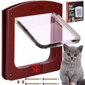 Dvířka pro psy a kočky vel. S SPRINGOS PA0318 hnědá