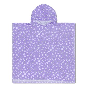 Plážové pončo 65 x 65 cm Leopard fialový