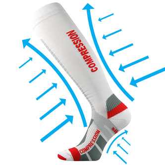 VoXX® podkolenky Signal bílo-červená 43-46 (29-31) 1 pár