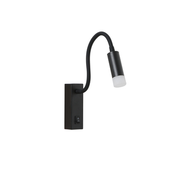 Immax GOAL designové nástěnné LED svítidlo s vypínačem, 3W, ALL BLACK+ACRYL